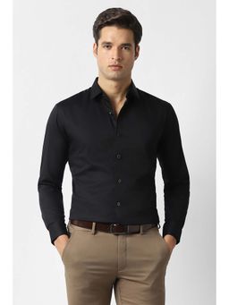 Van Heusen - Men Black Solid Full Sleeves Party Formal Shirt