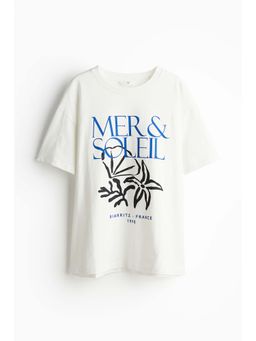 H&M - Women White Printed T-Shirt