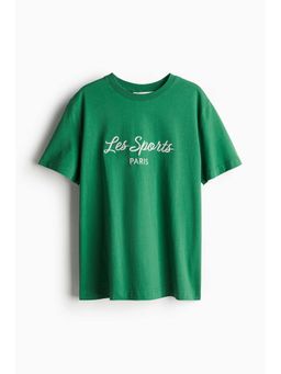 H&M - Women Green Print-Motif T-Shirt