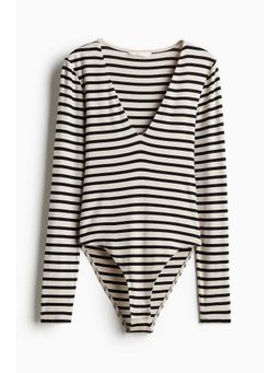 H&M - Women Beige V-Neck Bodysuit