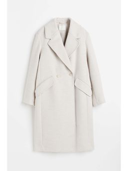 H&M - Women Beige Double-Breasted Coat
