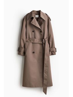 H&M - Women Beige Double-Breasted Trench Coat