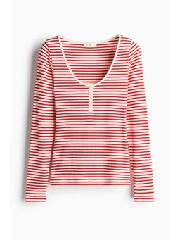 H&M - Women Red Henley T-Shirt
