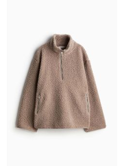 H&M - Women Beige Zip-Top Teddy Jacket