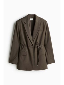 H&M - Women Beige Tie-Belt Blazer