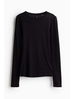H&M - Women Black Long-Sleeved Jersey T-Shirt