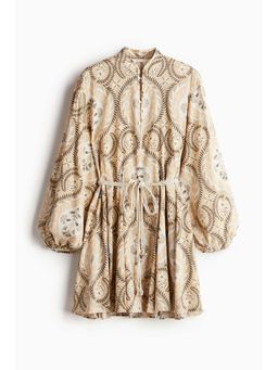 H&M - Women Beige Macrame-Belt Dress
