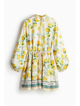 H&M - Women Yellow Macrame-Belt Dress