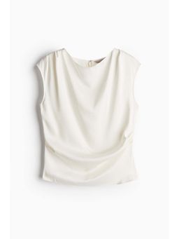 H&M - Women White Draped Satin Top