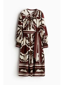 H&M - Women Brown Tie-Belt Kaftan Dress