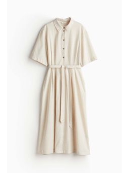 H&M - Women White Linen-Blend Shirt Dress
