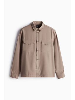 H&M - Men Beige Regular Fit Utility Overshirt