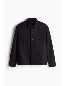 H&M - Men Black Regular Fit Utility Overshirt