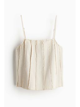H&M - Women Beige Washed-Look Strappy Crop Top