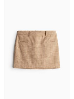 H&M - Women Beige Tailored Mini Skirt