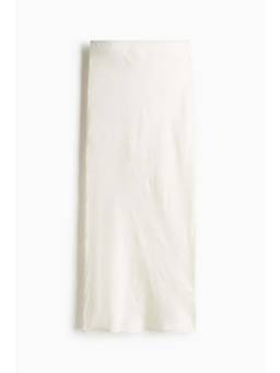 H&M - Women White Crinkled Satin Maxi Skirt