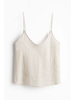 H&M - Women Beige Linen Strappy Top