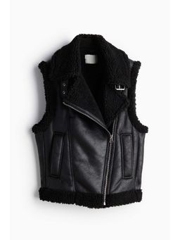 H&M - Women Black Double-Faced Gilet