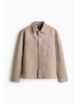 H&M - Men Beige Regular Fit Napped Overshirt