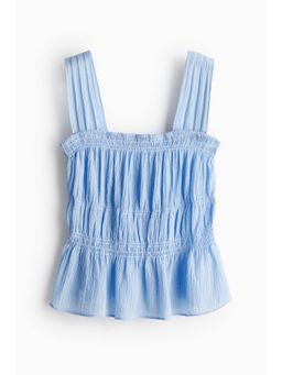 H&M - Women Blue Crepe Peplum Top