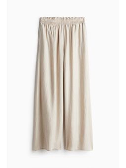 H&M - Women Beige Wide Crinkled Pant