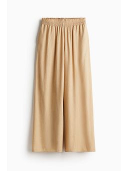 H&M - Women Beige Wide Crinkled Pant