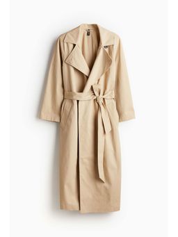 H&M - Women Beige Shoulder-Pad Trench Coat