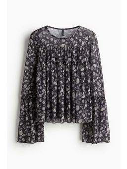 H&M - Women Black Layered Mesh Top