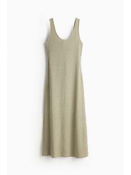 H&M - Women Green Textured Jersey Maxi Dress