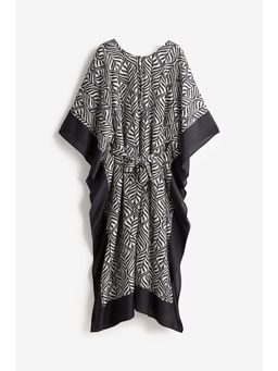 H&M - Women Black Tie-Belt Kaftan Dress