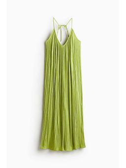 H&M - Women Green Pleated Strappy Dress