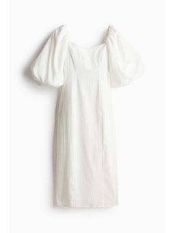H&M - Women White Balloon-Sleeved Dress