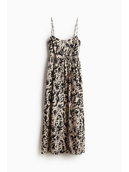 H&M - Women Beige Button-Front Strappy Dress