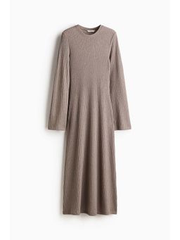H&M - Women Beige Rib-Knit Dress
