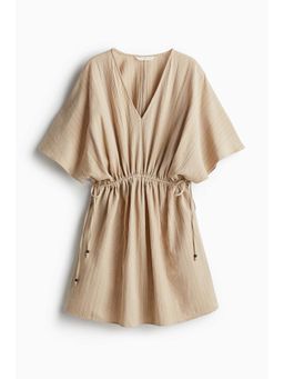 H&M - Women Beige Drawstring-Detail Dress