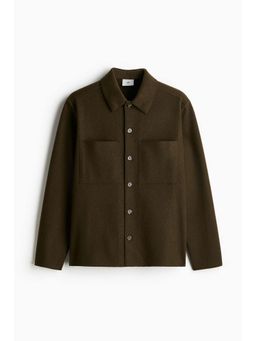 H&M - Men Green Regular Fit Wool-Blend Overshirt