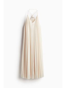 H&M - Women Beige Pleated Jersey Dress