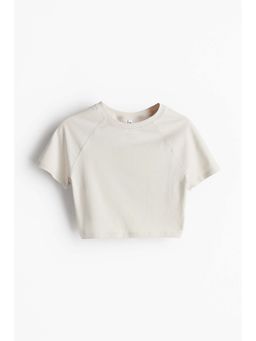 H&M - Women Beige Cropped T-Shirt