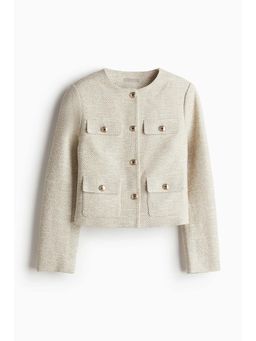 H&M - Women Beige Textured-Weave Jacket