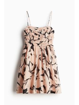 H&M - Women Beige Flared Strappy Dress