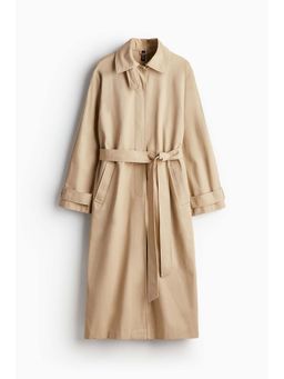 H&M - Women Beige Single-Breasted Twill Trench Coat