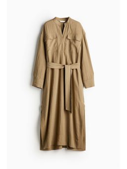 H&M - Women Beige Tie-Belt Cargo Dress