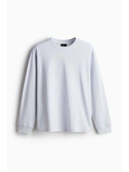 H&M - Men Grey Loose Fit Cotton Jersey T-Shirt