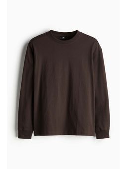H&M - Men Brown Loose Fit Cotton Jersey T-Shirt