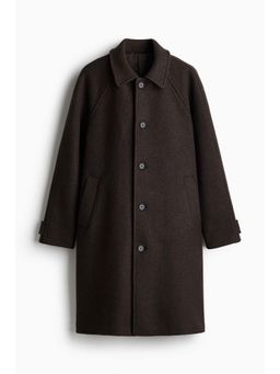 H&M - Men Brown Regular Fit Wool-Blend Car Coat