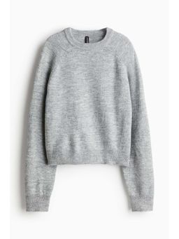 H&M - Women Grey Short Fine-Knit Jumper