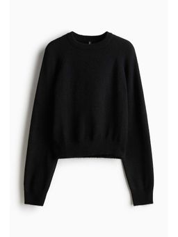 H&M - Women Black Short Fine-Knit Jumper