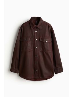 H&M - Women Brown Coated Overshirt