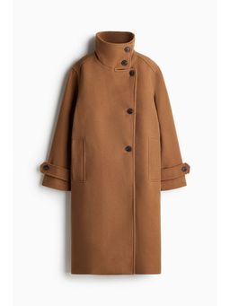 H&M - Women Brown High-Collar Coat