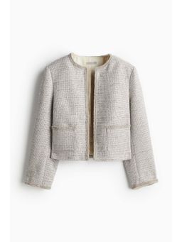 H&M - Women Beige Textured-Weave Jacket